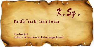 Kránik Szilvia névjegykártya
